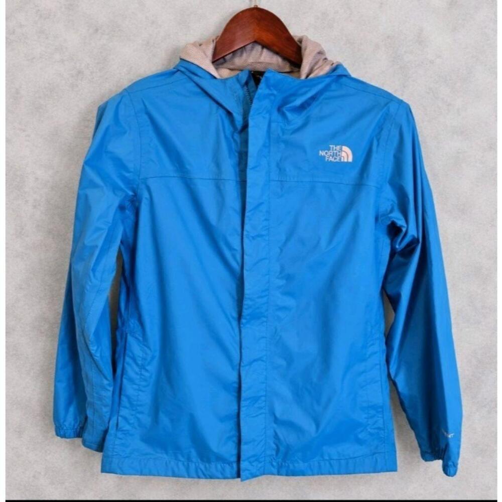The North Face Girls XL 18 HyVent Blue Hooded Rain Jacket Waterproof Shell